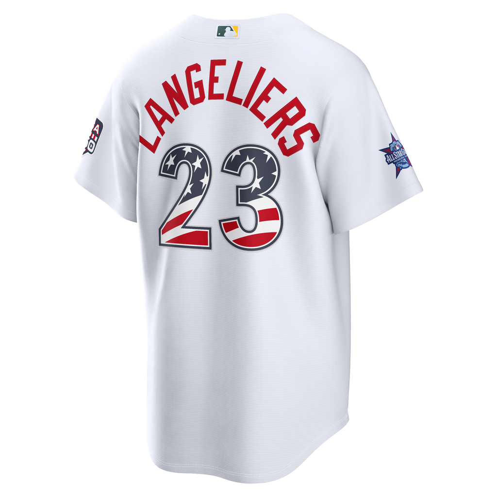 2026 All-Star Edition Stars & Stripes Men's Athletics Shea Langeliers Nike White Stadium Jersey - 4