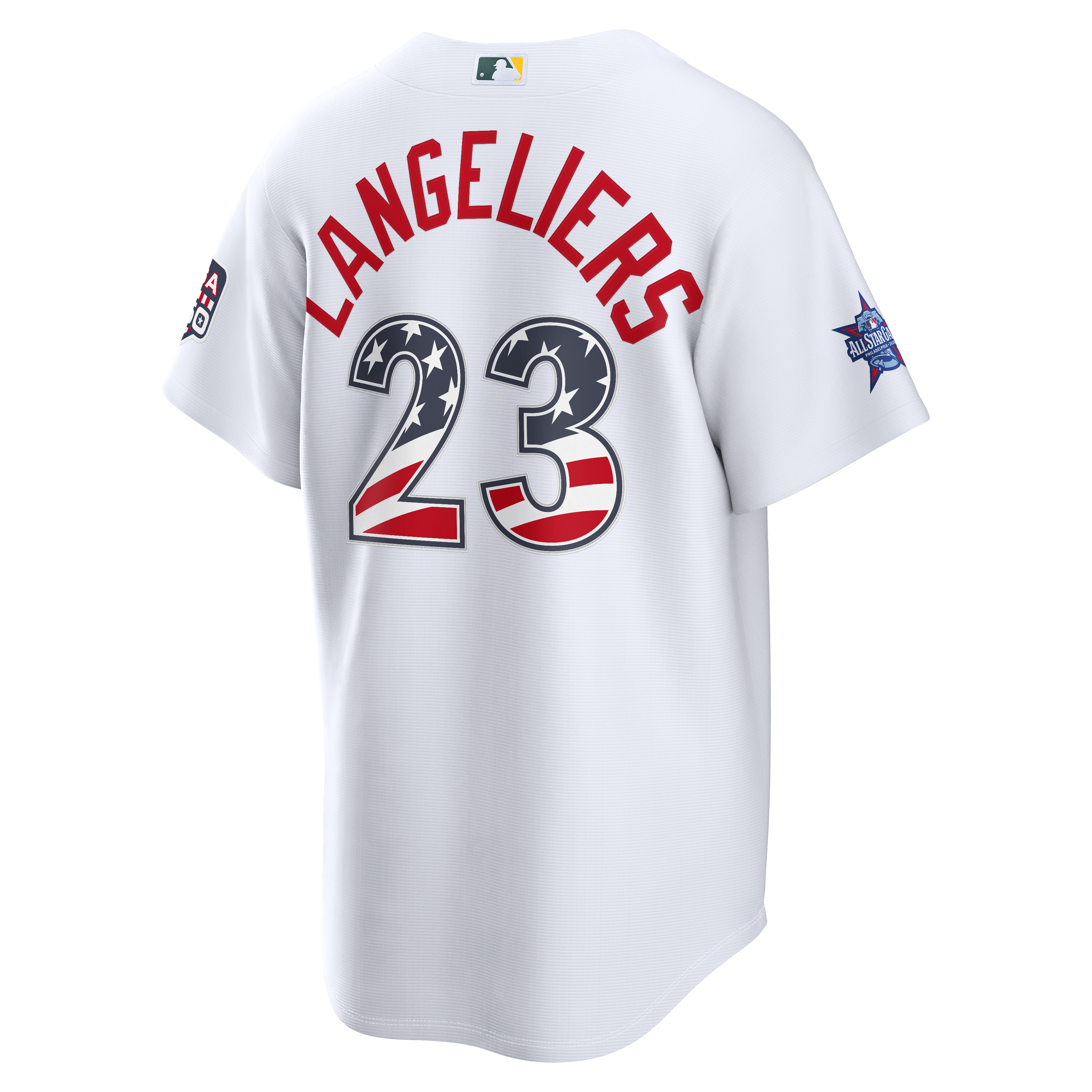 2026 All-Star Edition Stars & Stripes Men's Athletics Shea Langeliers Nike White Stadium Jersey - 4