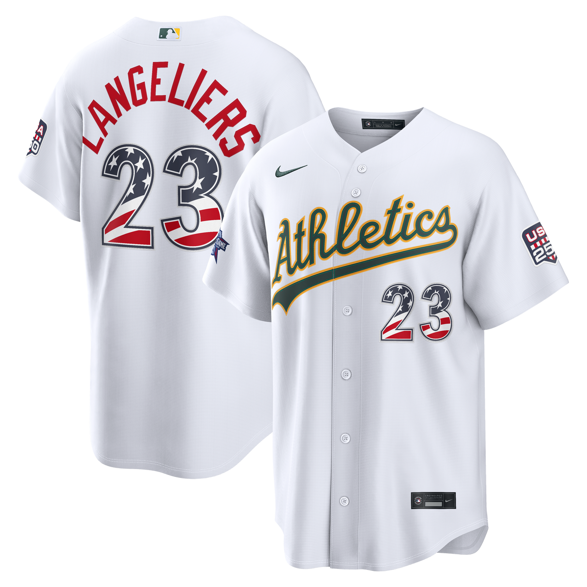 2026 All-Star Edition Stars & Stripes Men's Athletics Shea Langeliers Nike White Stadium Jersey