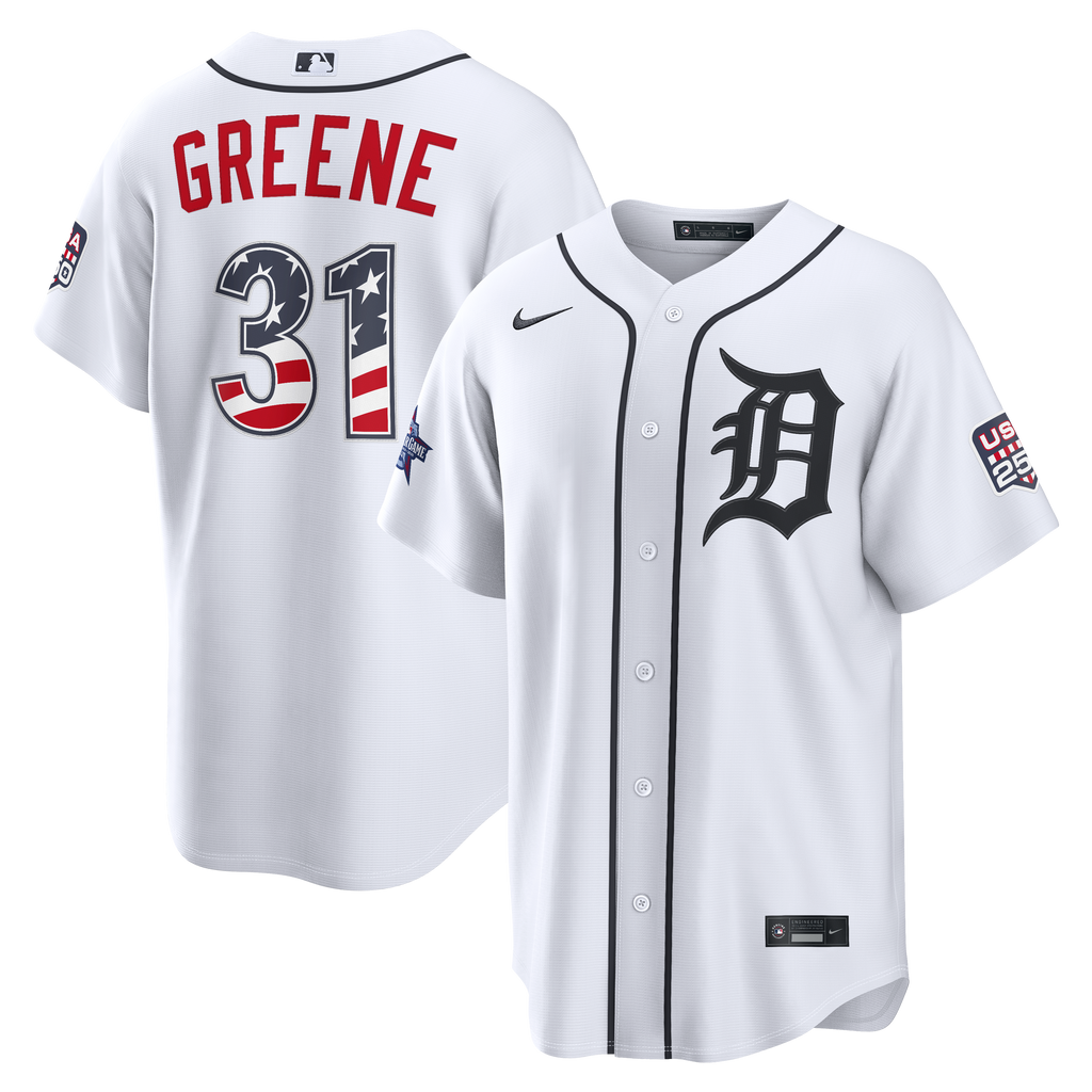 2026 All-Star Edition Stars & Stripes Men's Detroit Tigers Riley Greene Nike White Stadium Jersey - 2