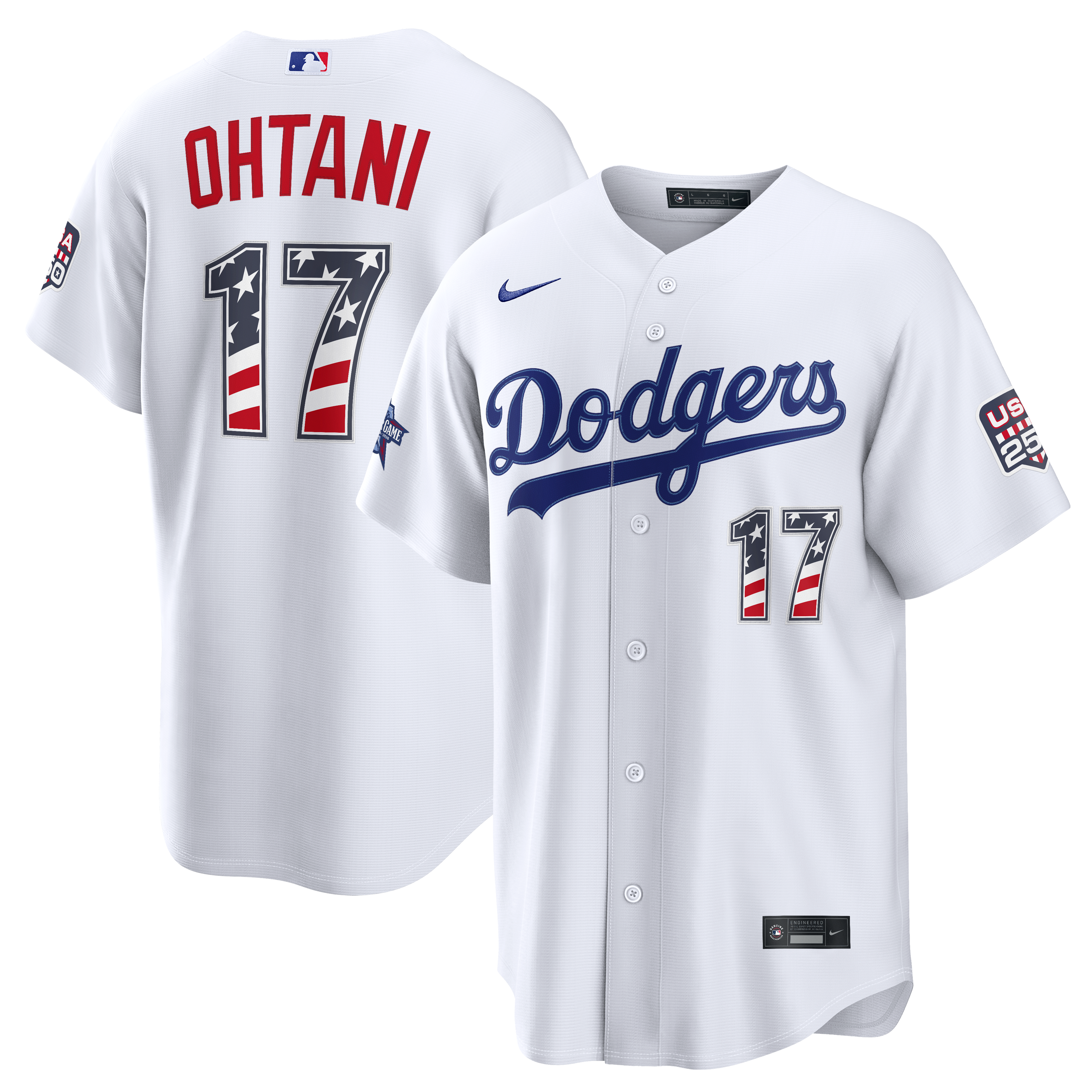 2026 All-Star Edition Stars & Stripes Men's Los Angeles Dodgers Shohei Ohtani Nike White Stadium Jersey