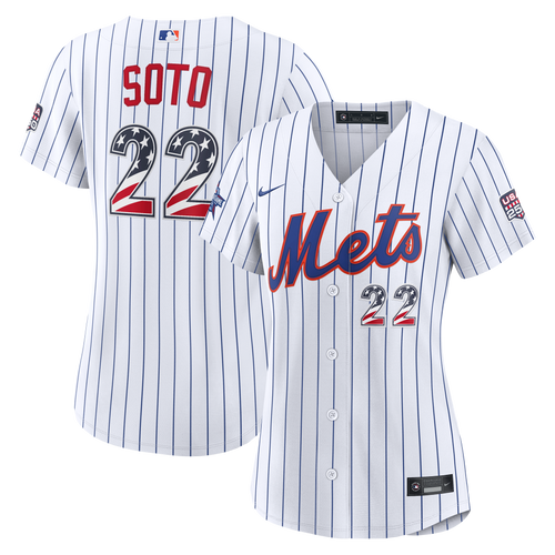 2026 All-Star Edition Stars & Stripes Women's New York Mets Juan Soto Nike White Stadium Jersey