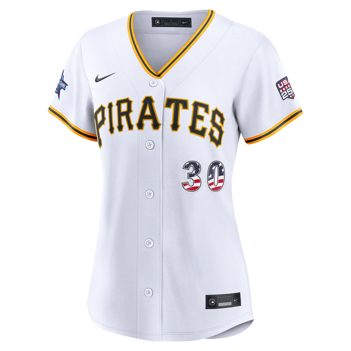 2026 All-Star Edition Stars & Stripes Women's Pittsburgh Pirates Paul Skenes Nike White Stadium Jersey - 3