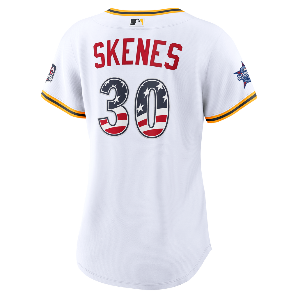 2026 All-Star Edition Stars & Stripes Women's Pittsburgh Pirates Paul Skenes Nike White Stadium Jersey - 4