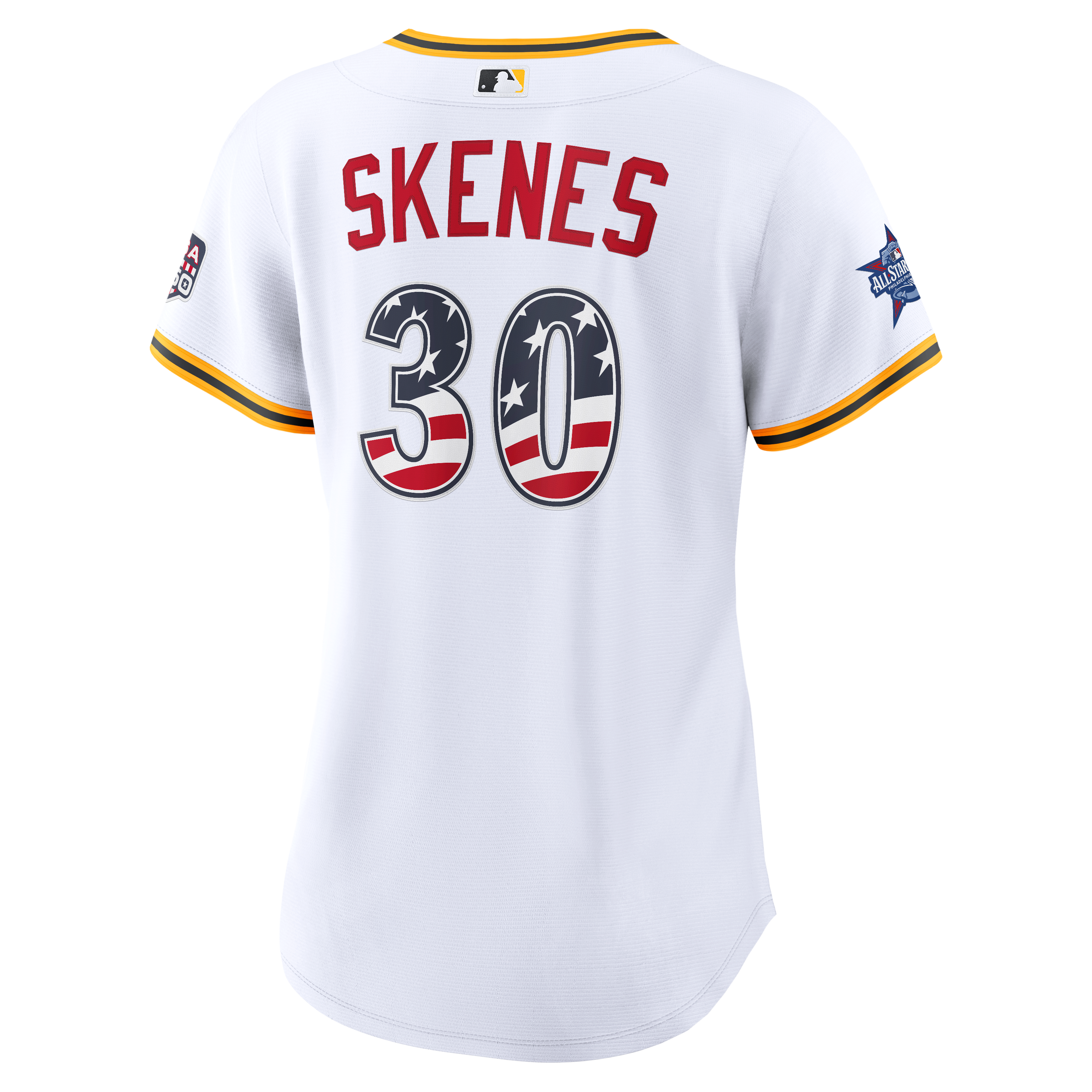 2026 All-Star Edition Stars & Stripes Women's Pittsburgh Pirates Paul Skenes Nike White Stadium Jersey - 4