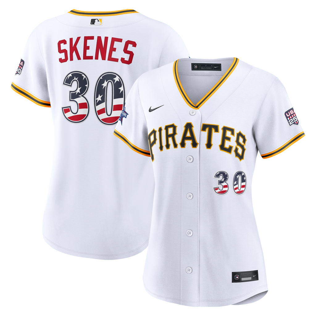 2026 All-Star Edition Stars & Stripes Women's Pittsburgh Pirates Paul Skenes Nike White Stadium Jersey