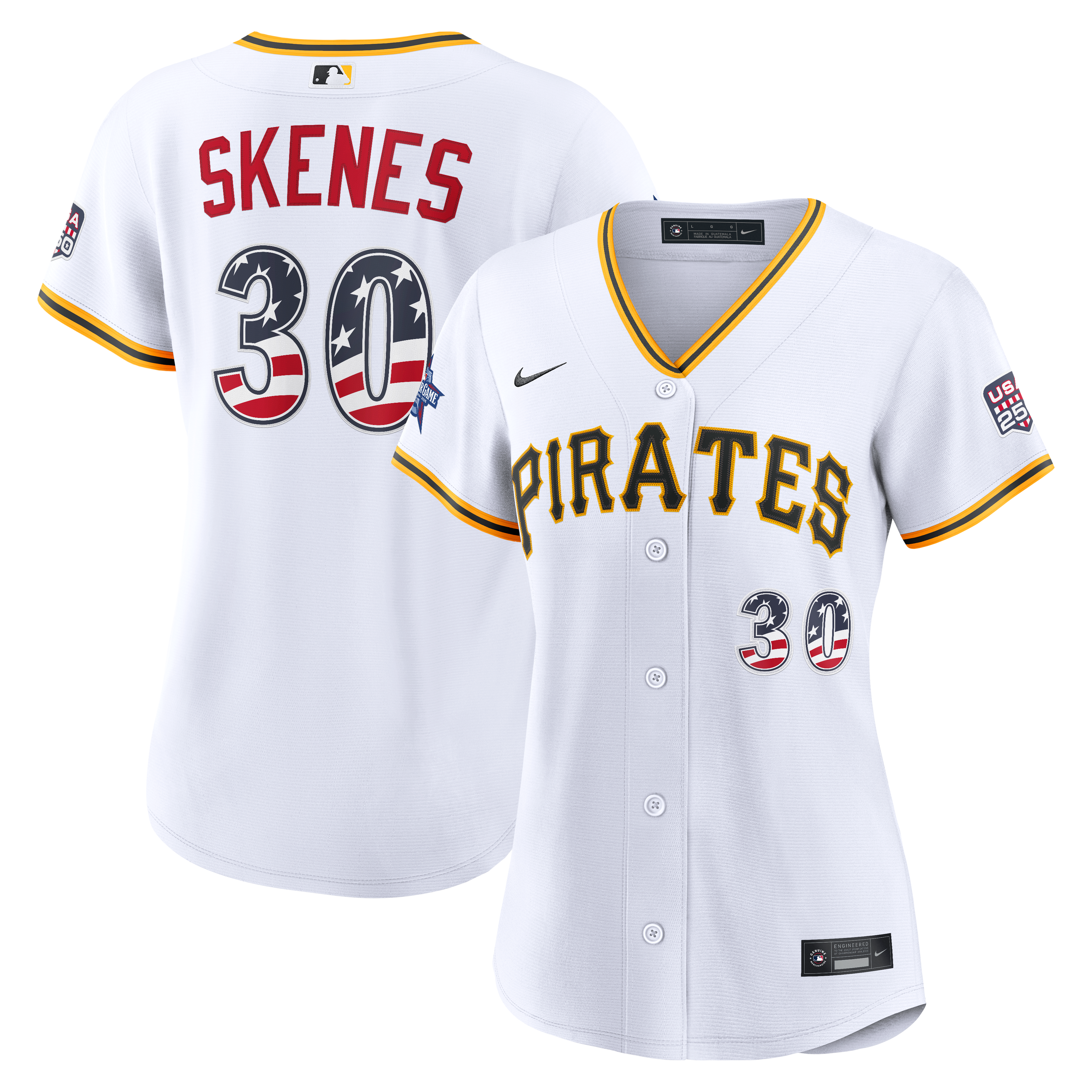 2026 All-Star Edition Stars & Stripes Women's Pittsburgh Pirates Paul Skenes Nike White Stadium Jersey