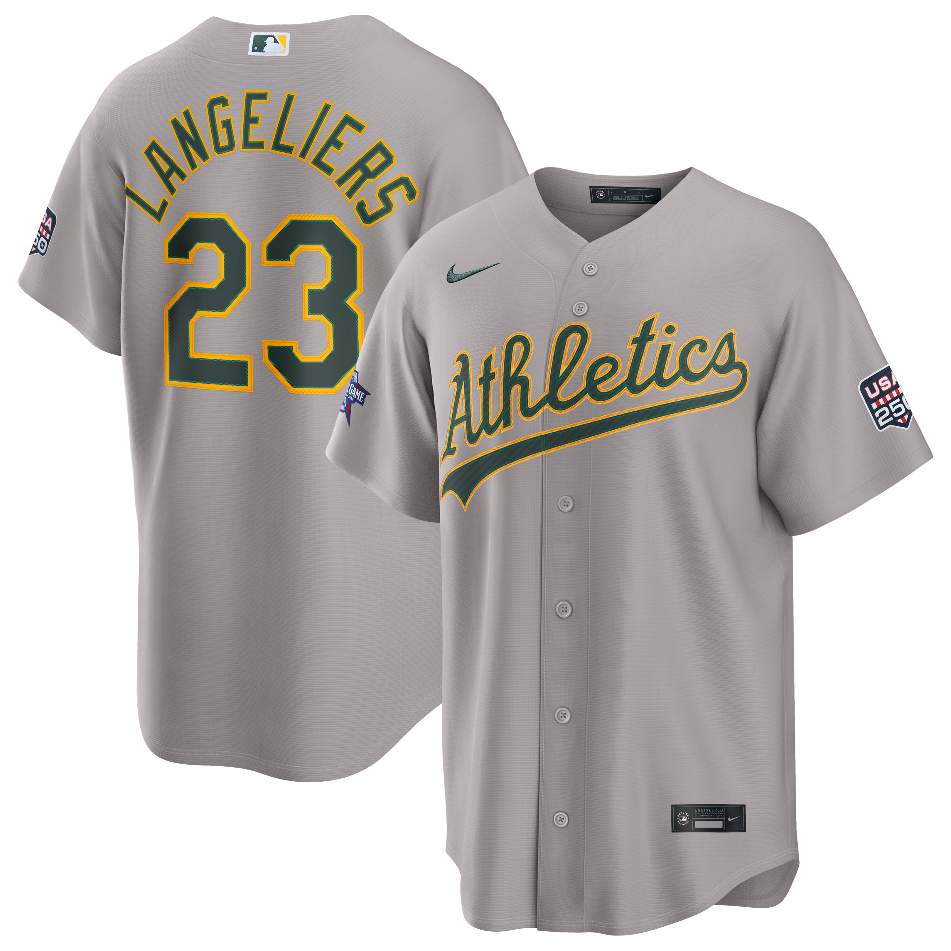 2026 All-Star Game Men's Athletics Shea Langeliers Nike Gray Replica Jersey
