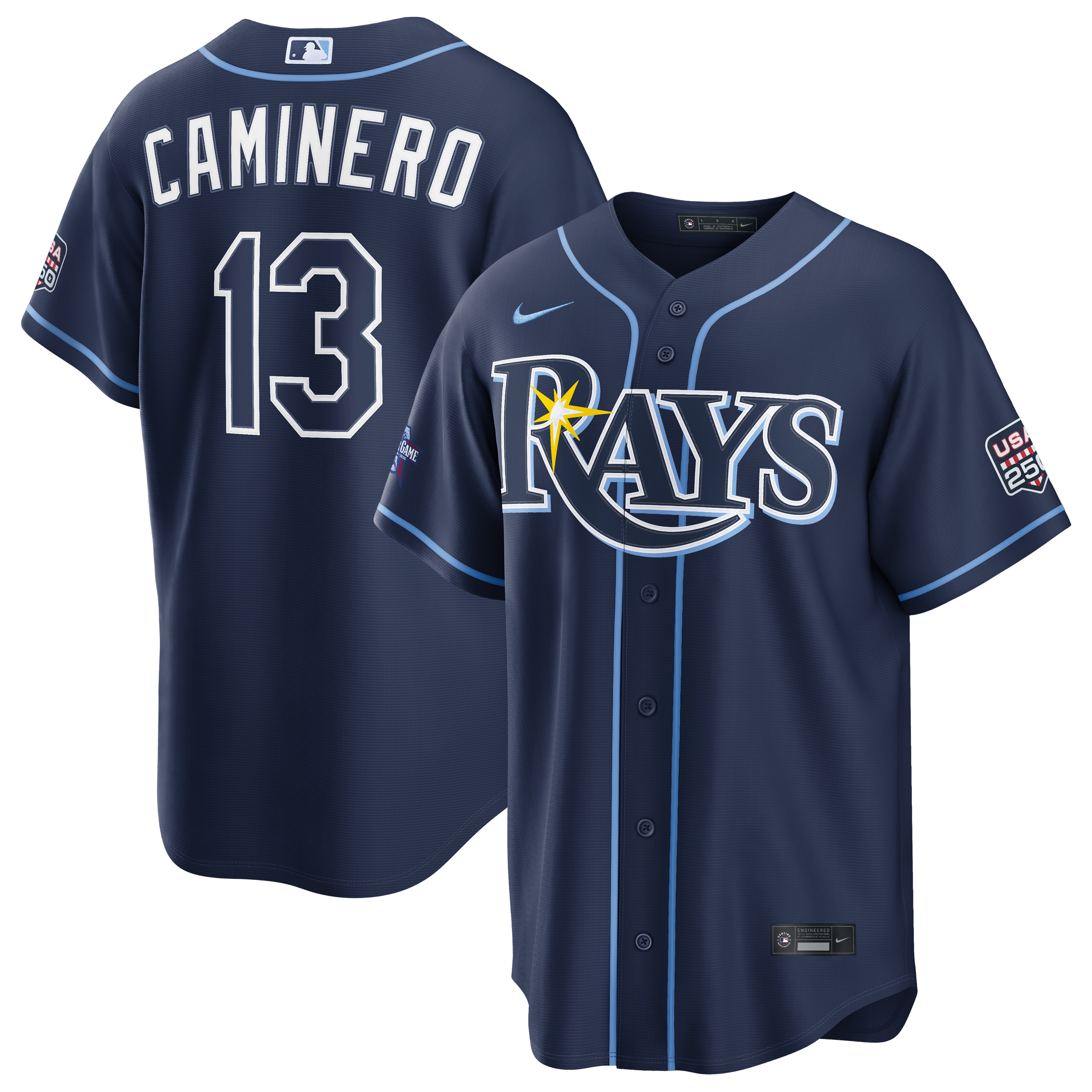 2026 All-Star Game Men's Tampa Bay Rays Junior Caminero Nike Navy Replica Jersey