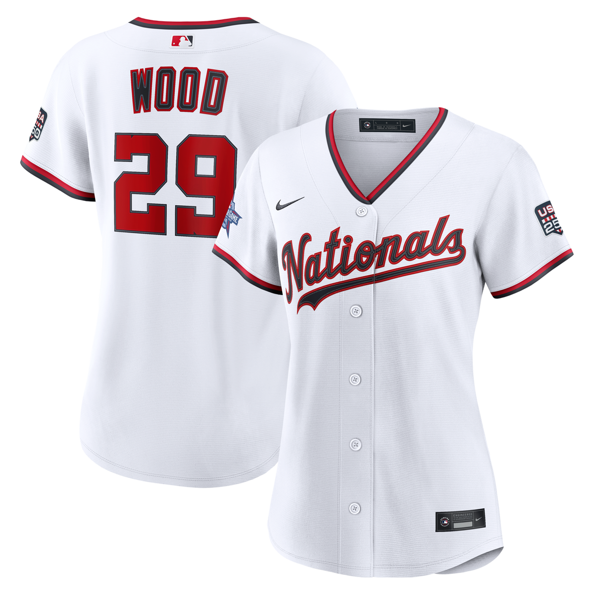 2026 All-Star Game Women's Washington Nationals James Wood Nike White Replica Jersey - 2