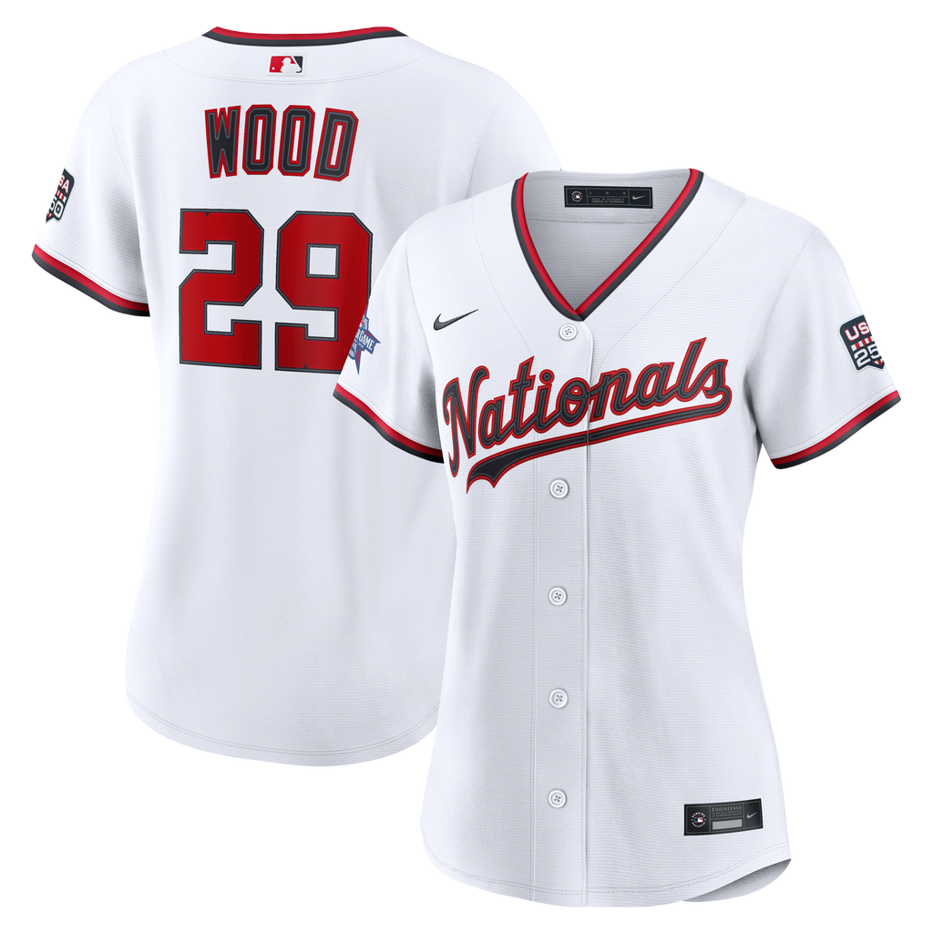 2026 All-Star Game Women's Washington Nationals James Wood Nike White Replica Jersey