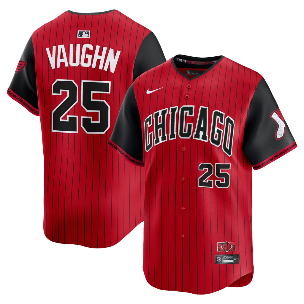 Men's Chicago White Sox Andrew Vaughn Nike Red/Black 2025 City Connect Limited Player Jersey - 2