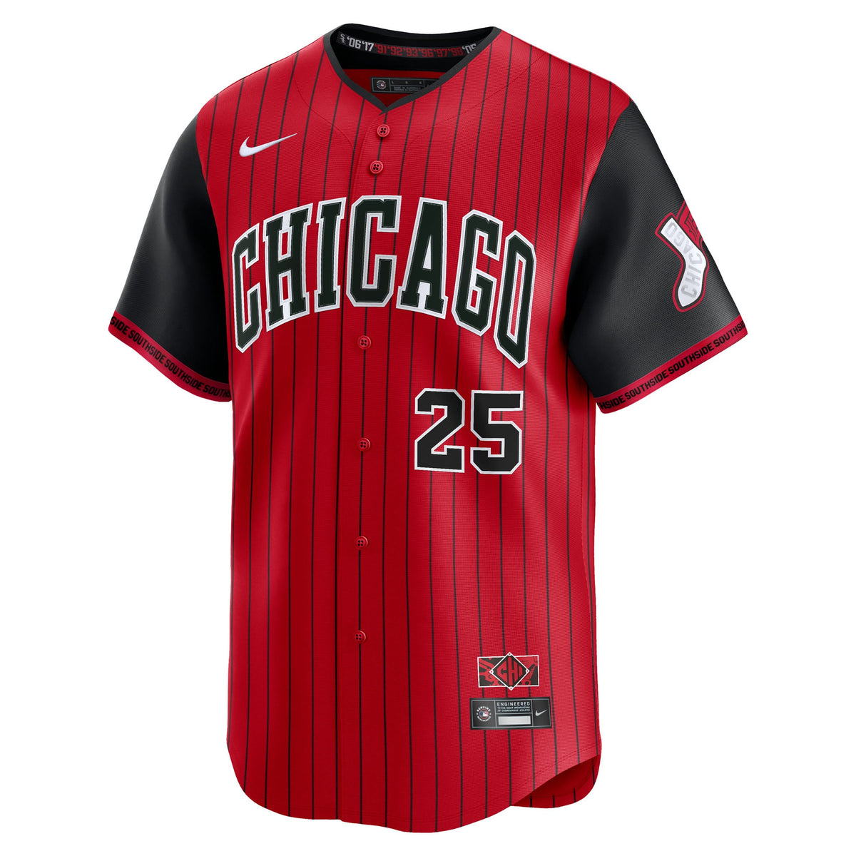 Men's Chicago White Sox Andrew Vaughn Nike Red/Black 2025 City Connect Limited Player Jersey - 3