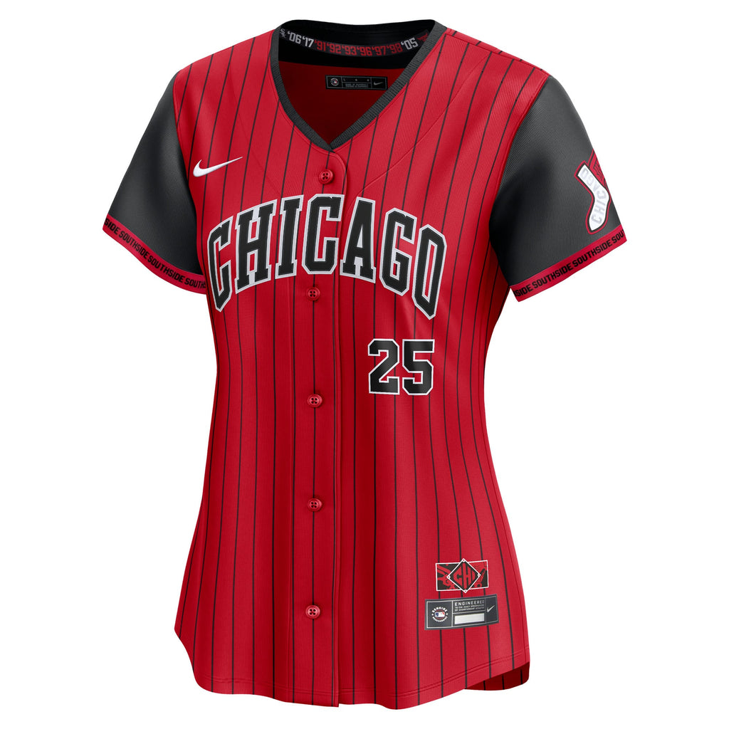Women's Chicago White Sox Andrew Vaughn Nike Red/Black 2025 City Connect Limited Player Jersey - 3