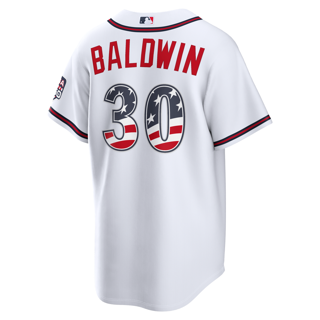 Fourth of July Men's Atlanta Braves Drake Baldwin Nike White USA 250 Stadium Jersey - 4