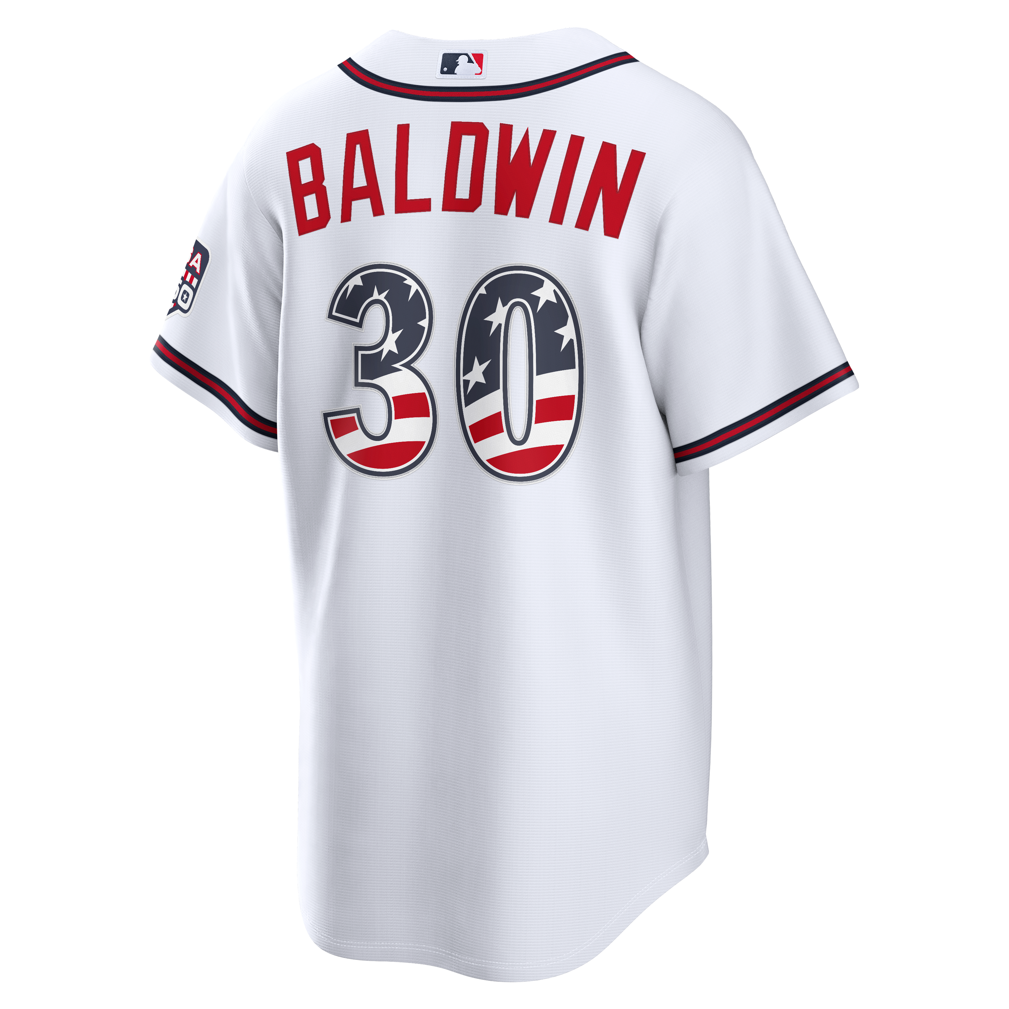 Fourth of July Men's Atlanta Braves Drake Baldwin Nike White USA 250 Stadium Jersey - 4