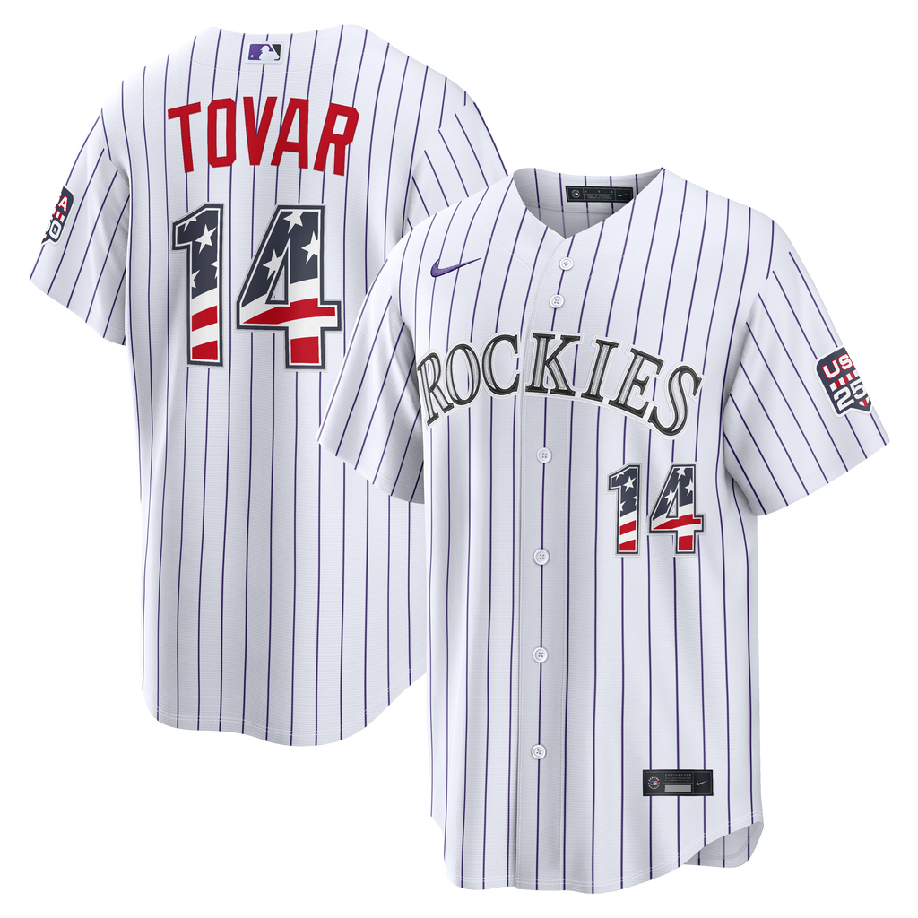 Fourth of July Men's Colorado Rockies Ezequiel Tovar Nike White USA 250 Stadium Jersey - 2