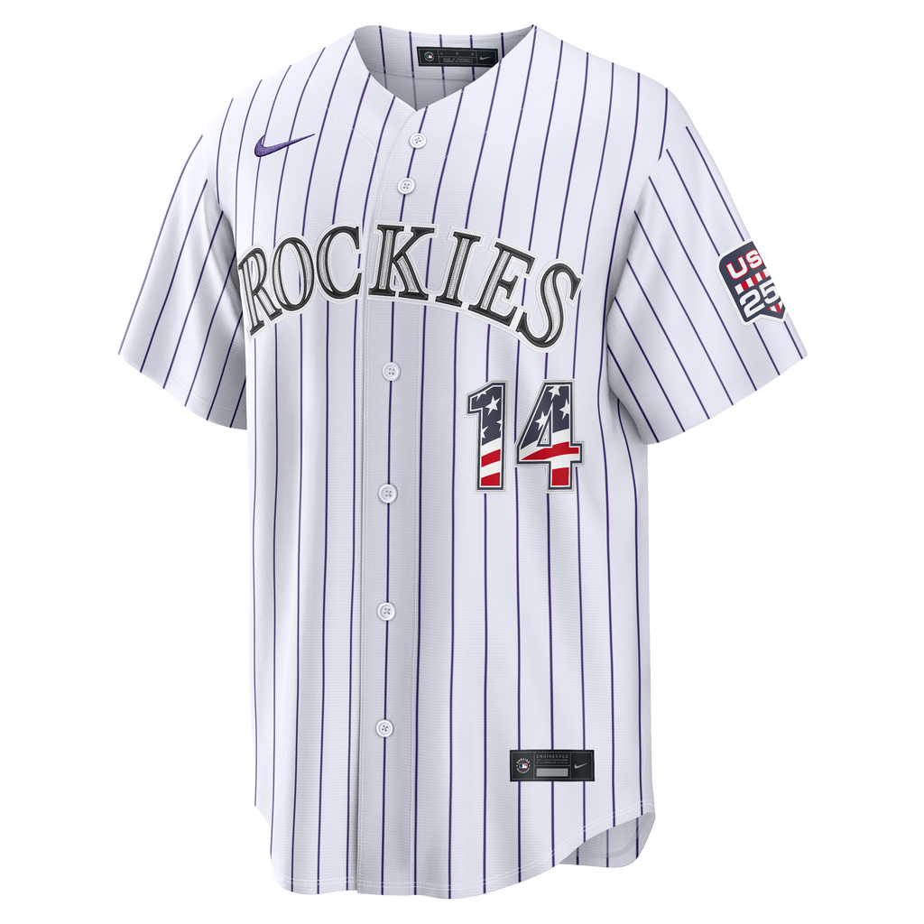 Fourth of July Men's Colorado Rockies Ezequiel Tovar Nike White USA 250 Stadium Jersey - 3