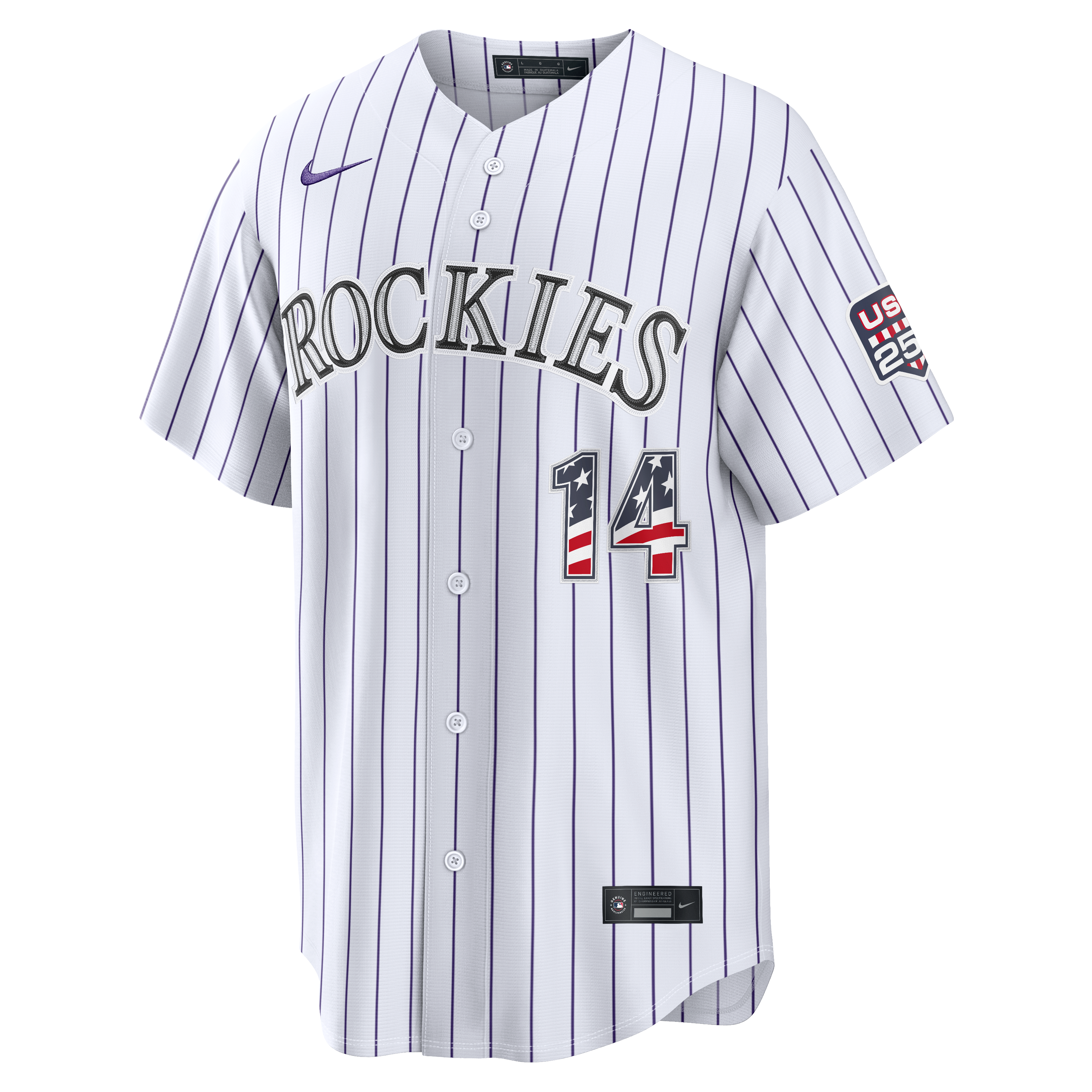 Fourth of July Men's Colorado Rockies Ezequiel Tovar Nike White USA 250 Stadium Jersey - 3