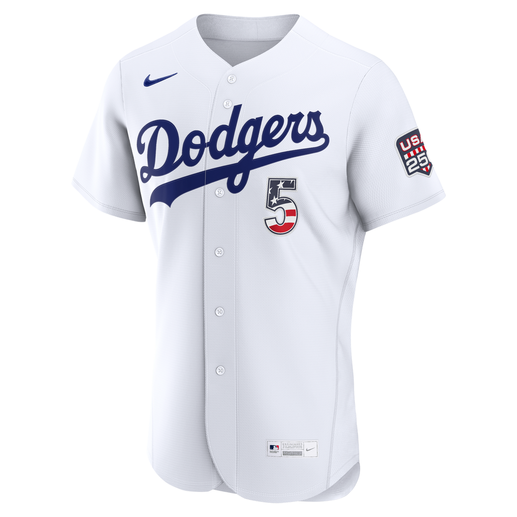 Fourth of July Men's Los Angeles Dodgers Freddie Freeman Nike White USA 250 Authentic Jersey - 3