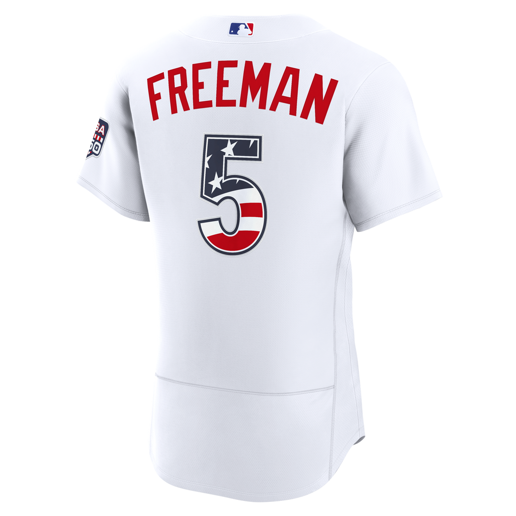 Fourth of July Men's Los Angeles Dodgers Freddie Freeman Nike White USA 250 Authentic Jersey - 4