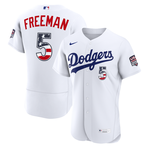 Fourth of July Men's Los Angeles Dodgers Freddie Freeman Nike White USA 250 Authentic Jersey