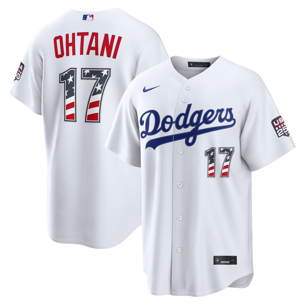 Fourth of July Men's Los Angeles Dodgers Shohei Ohtani Nike White USA 250 Stadium Jersey - 2
