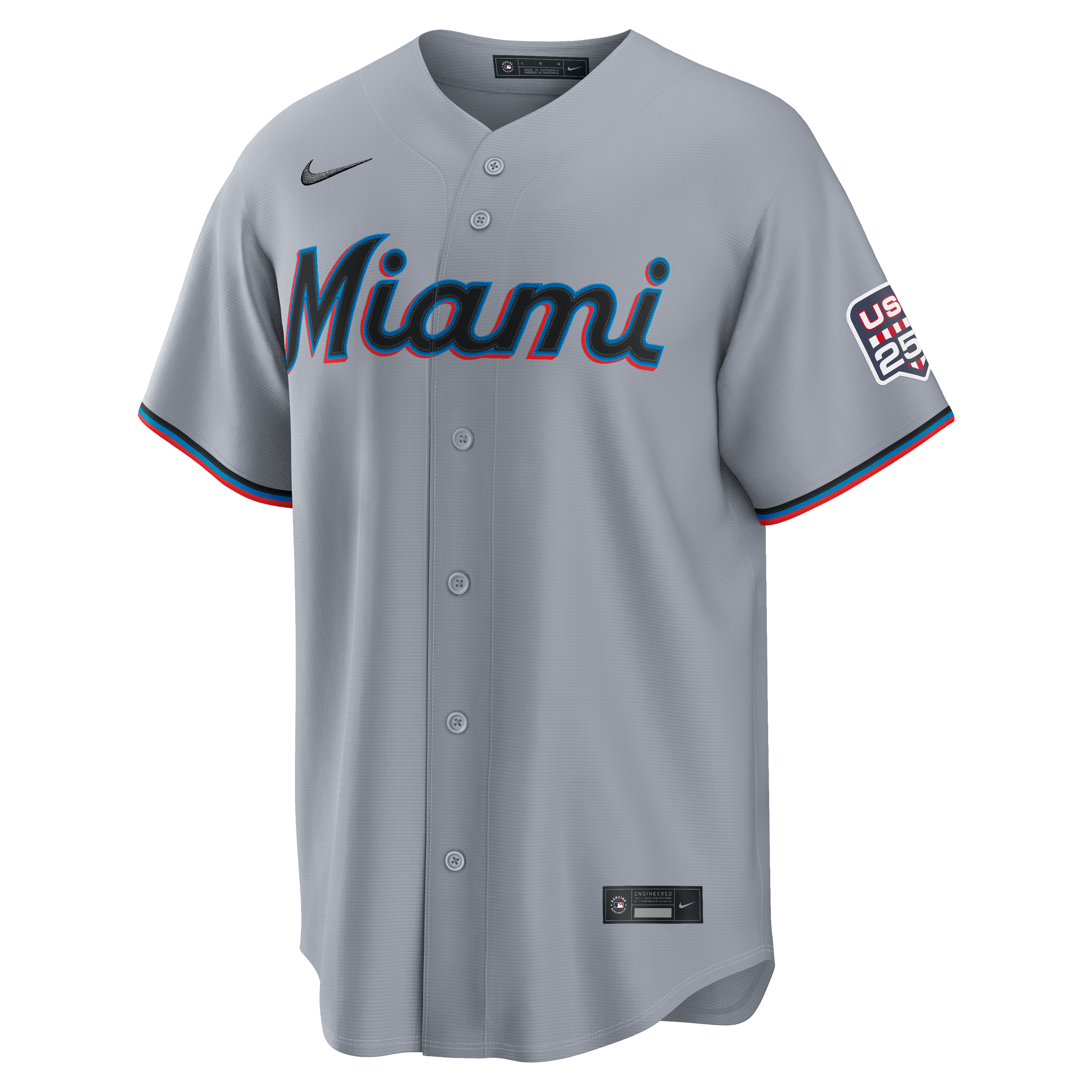 Fourth of July Men's Miami Marlins Kyle Stowers Nike Gray USA 250 Stadium Jersey - 3