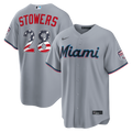 Fourth of July Men's Miami Marlins Kyle Stowers Nike Gray USA 250 Stadium Jersey