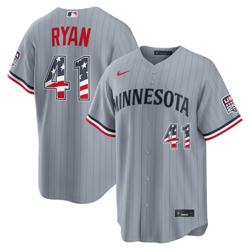 Fourth of July Men's Minnesota Twins Joe Ryan Nike Gray USA 250 Stadium Jersey - 2