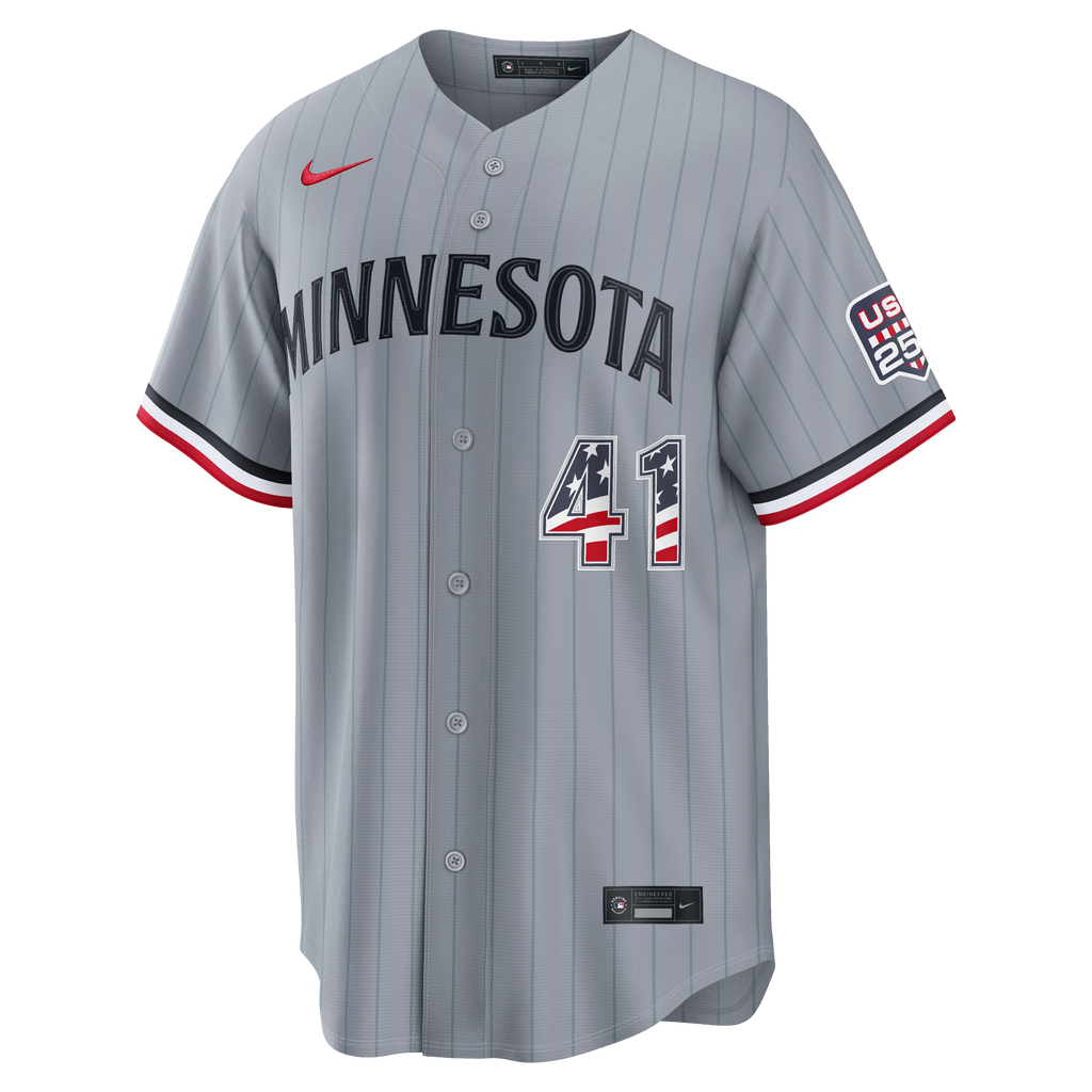 Fourth of July Men's Minnesota Twins Joe Ryan Nike Gray USA 250 Stadium Jersey - 3
