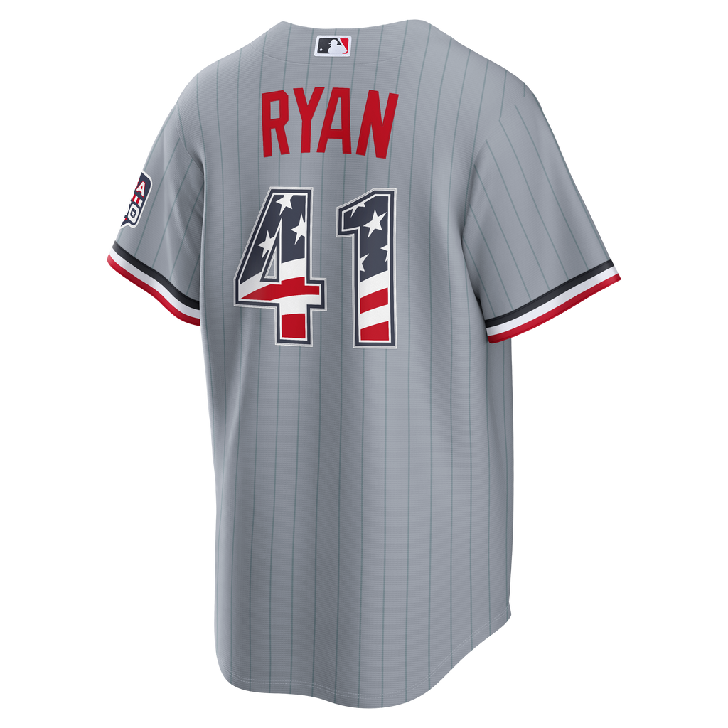 Fourth of July Men's Minnesota Twins Joe Ryan Nike Gray USA 250 Stadium Jersey - 4
