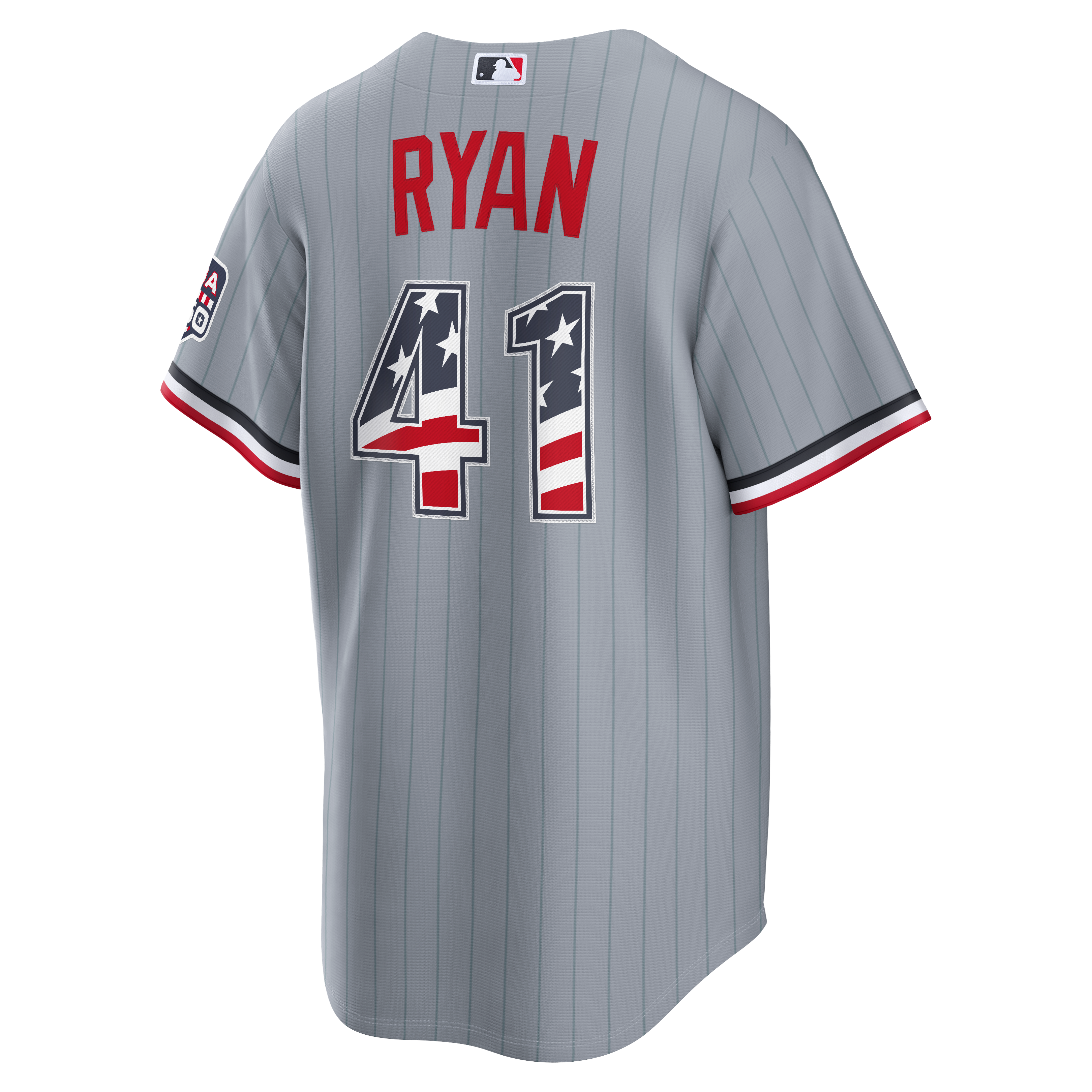 Fourth of July Men's Minnesota Twins Joe Ryan Nike Gray USA 250 Stadium Jersey - 4