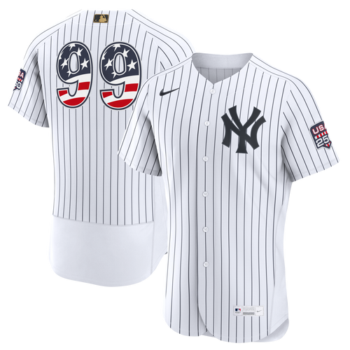 Fourth of July Men's New York Yankees Aaron Judge Nike White USA 250 Authentic Jersey - 2