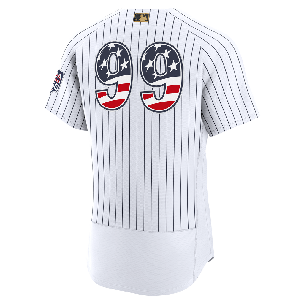 Fourth of July Men's New York Yankees Aaron Judge Nike White USA 250 Authentic Jersey - 4
