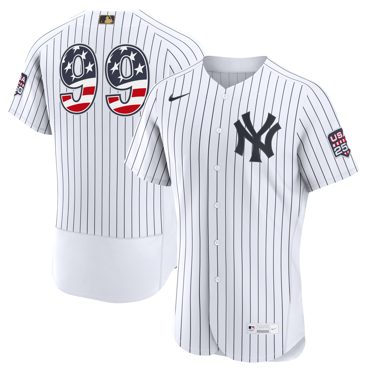 Fourth of July Men's New York Yankees Aaron Judge Nike White USA 250 Authentic Jersey