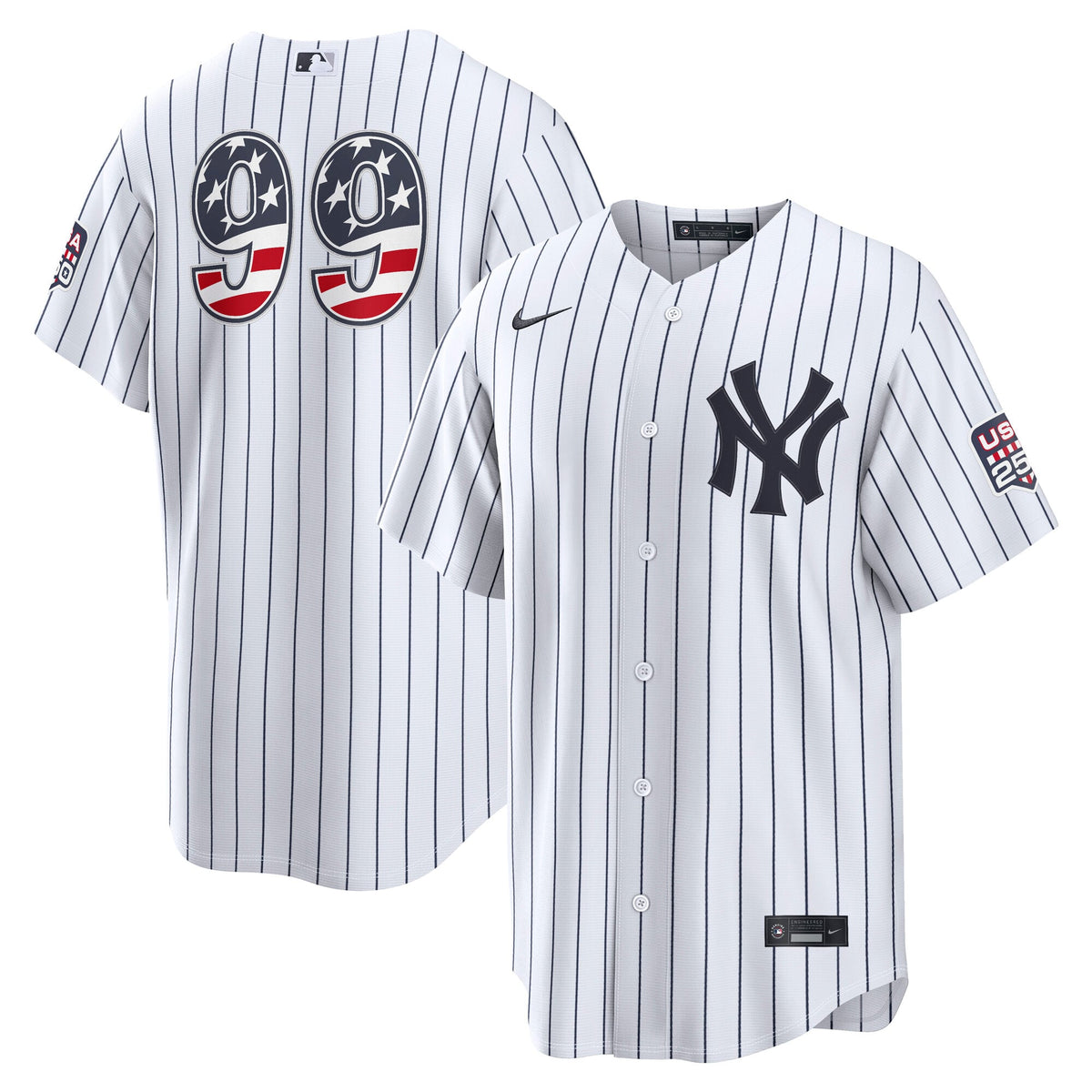 Fourth of July Men's New York Yankees Aaron Judge Nike White USA 250 Stadium Jersey - 2