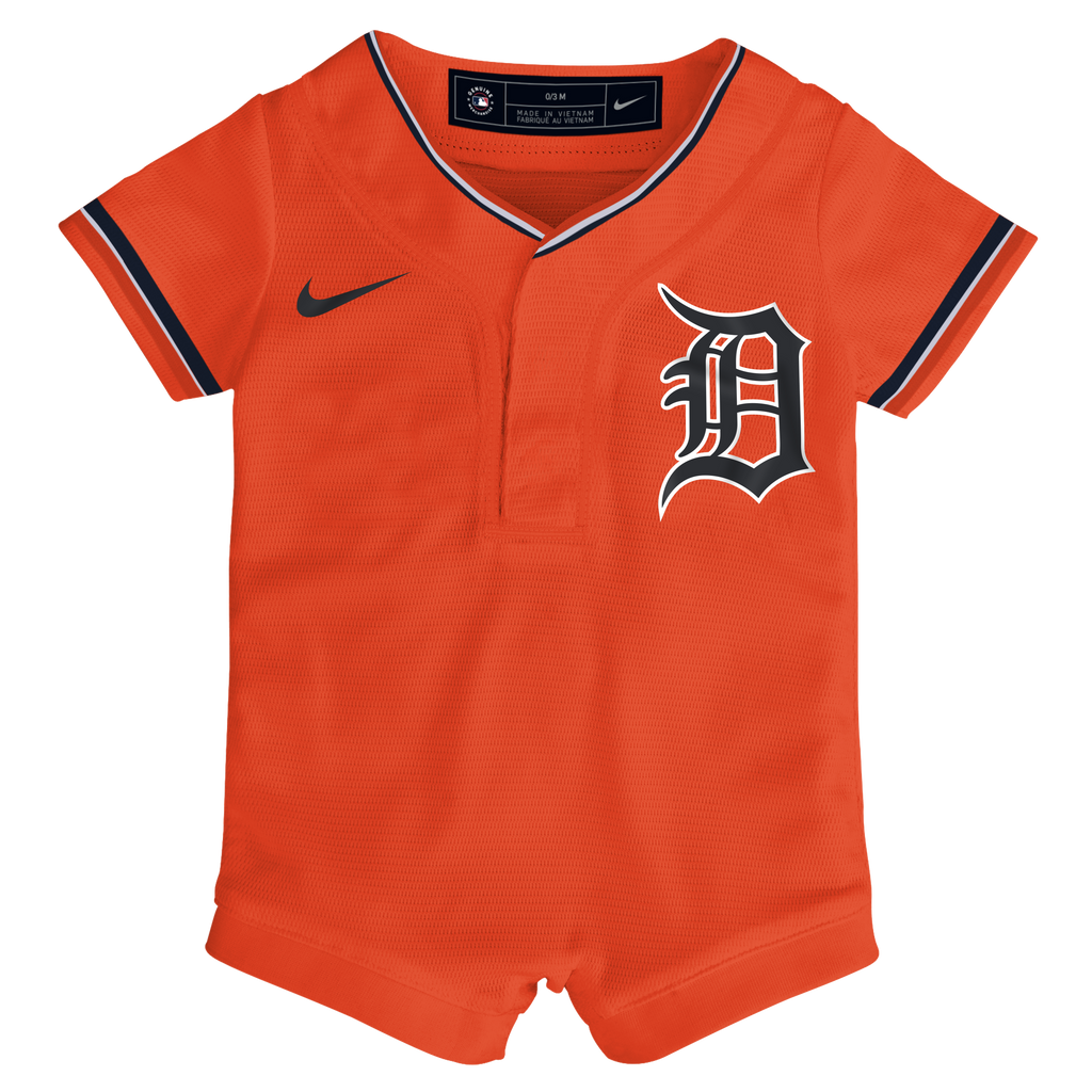 Infant Detroit Tigers Nike Orange Alternate Replica Romper Jersey