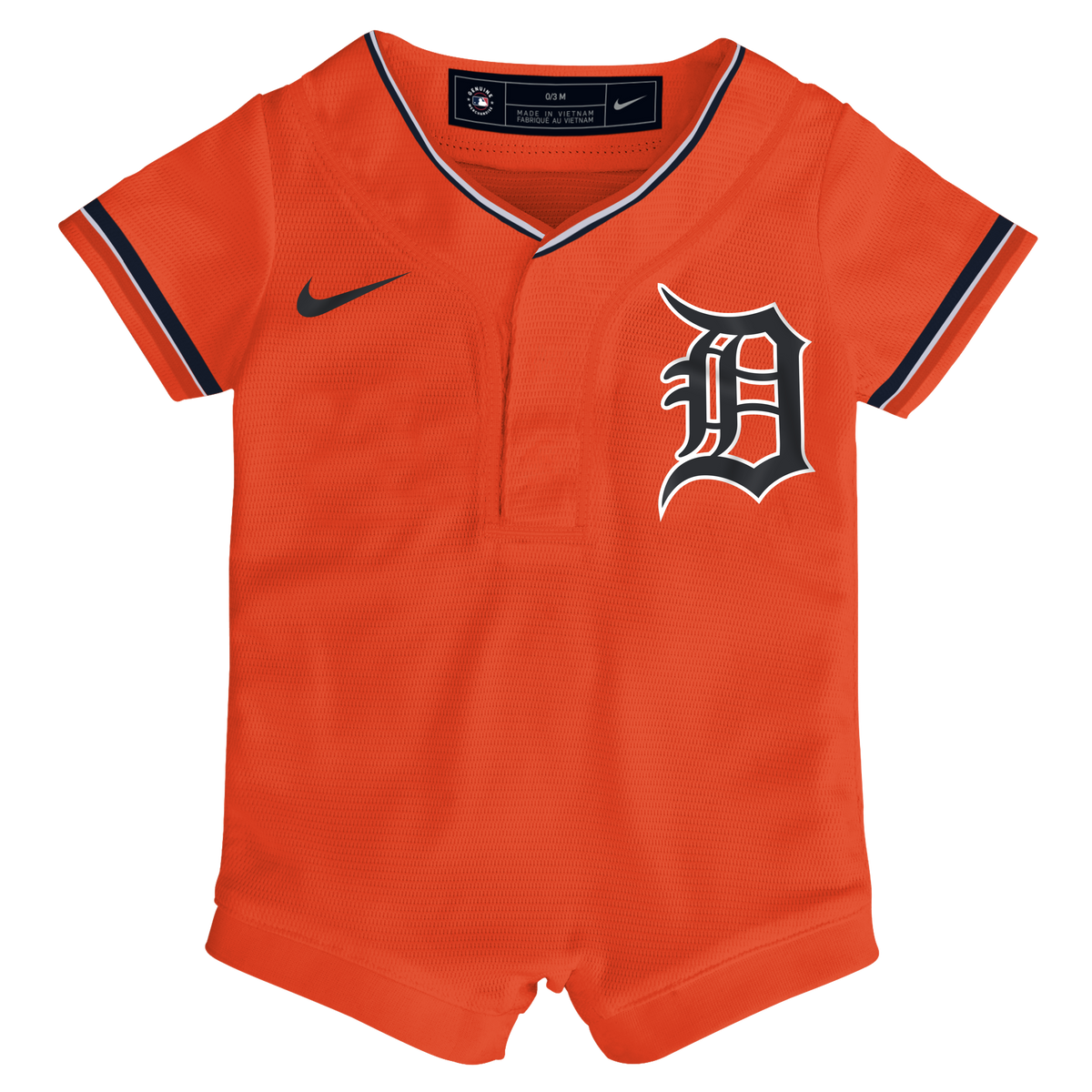 Infant Detroit Tigers Nike Orange Alternate Replica Romper Jersey