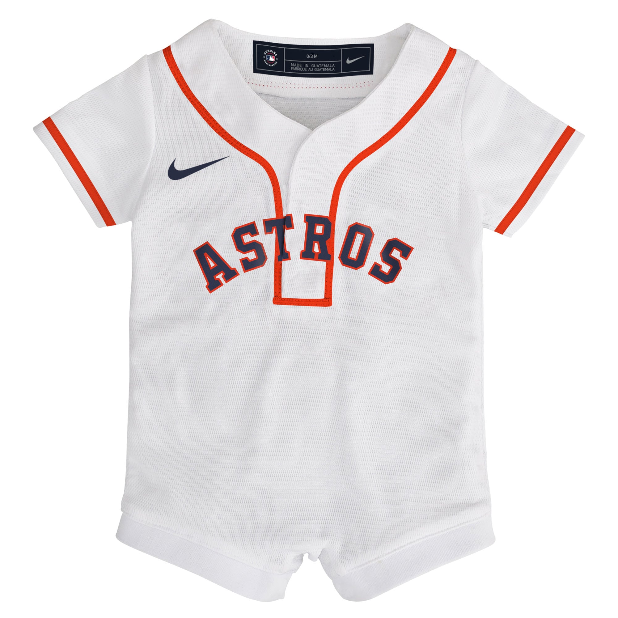 Infant Houston Astros Nike White Home Replica Romper Jersey - 3