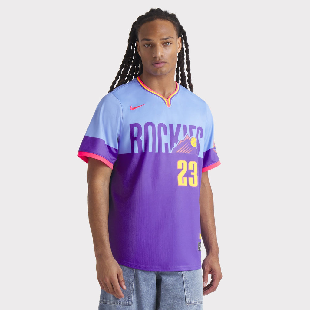 Men's Colorado Rockies Kris Bryant Nike Purple/Light Blue 2025 City Connect Limited Player Jersey - 5
