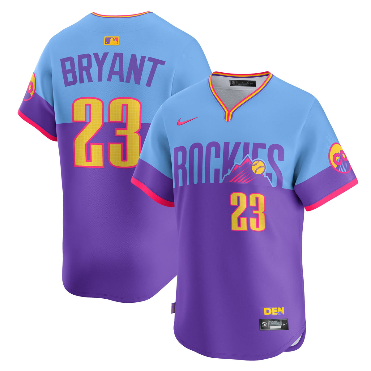 Men's Colorado Rockies Kris Bryant Nike Purple/Light Blue 2025 City Connect Limited Player Jersey