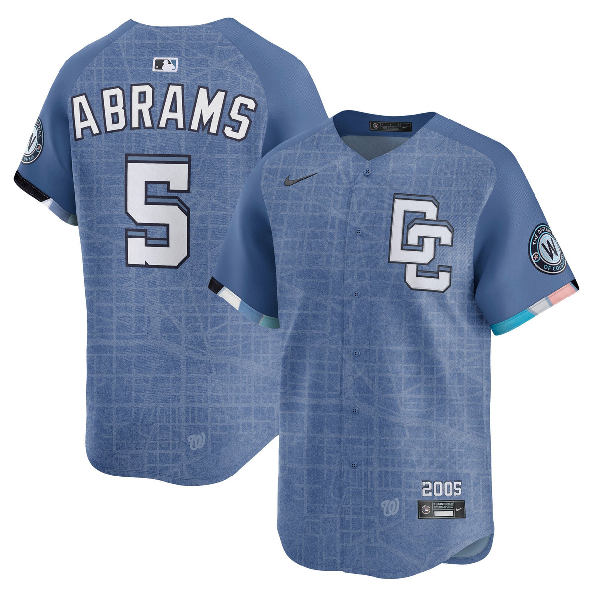 Men's Washington Nationals CJ Abrams Nike Blue 2025 City Connect Limited Jersey - 2