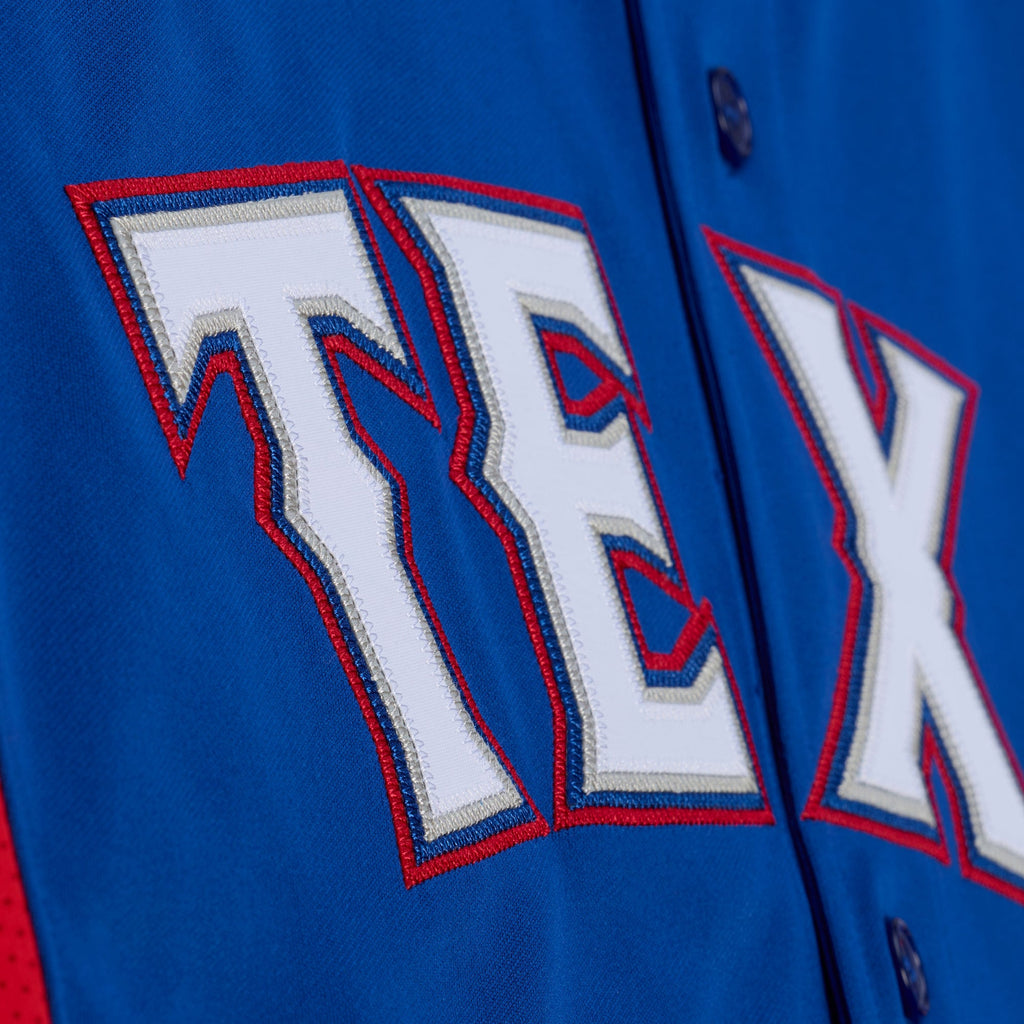 Men's Texas Rangers Adrian Beltre Mitchell & Ness Royal Cooperstown Mesh Batting Practice Button-Up Jersey - 5