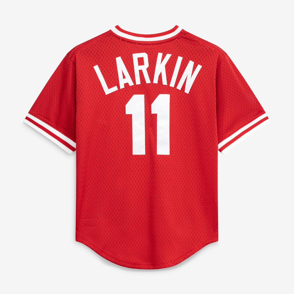 Men's Cincinnati Reds Barry Larkin Mitchell & Ness Red Authentic Batting Practice Jersey - 4
