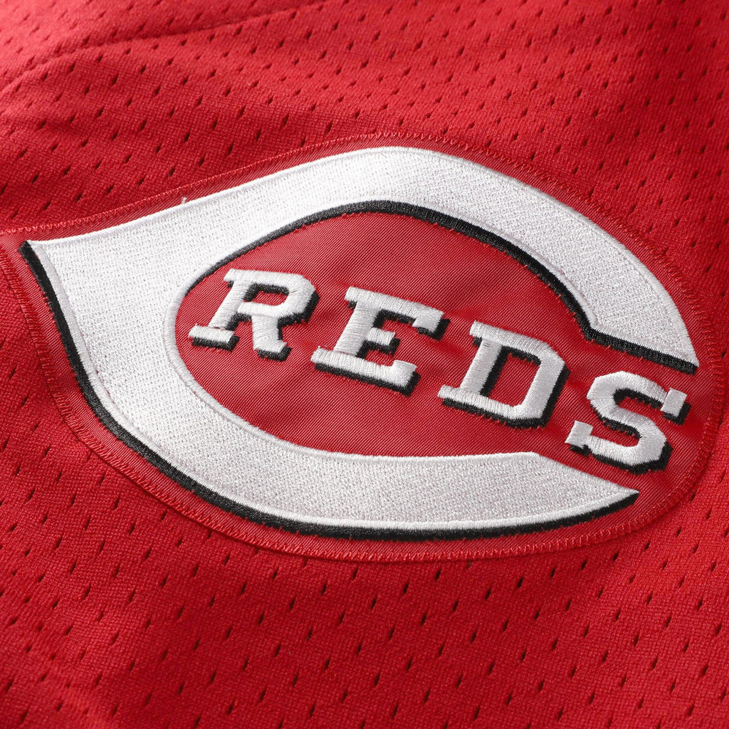 Men's Cincinnati Reds Barry Larkin Mitchell & Ness Red Throwback Cooperstown Mesh Batting Practice Jersey - 5