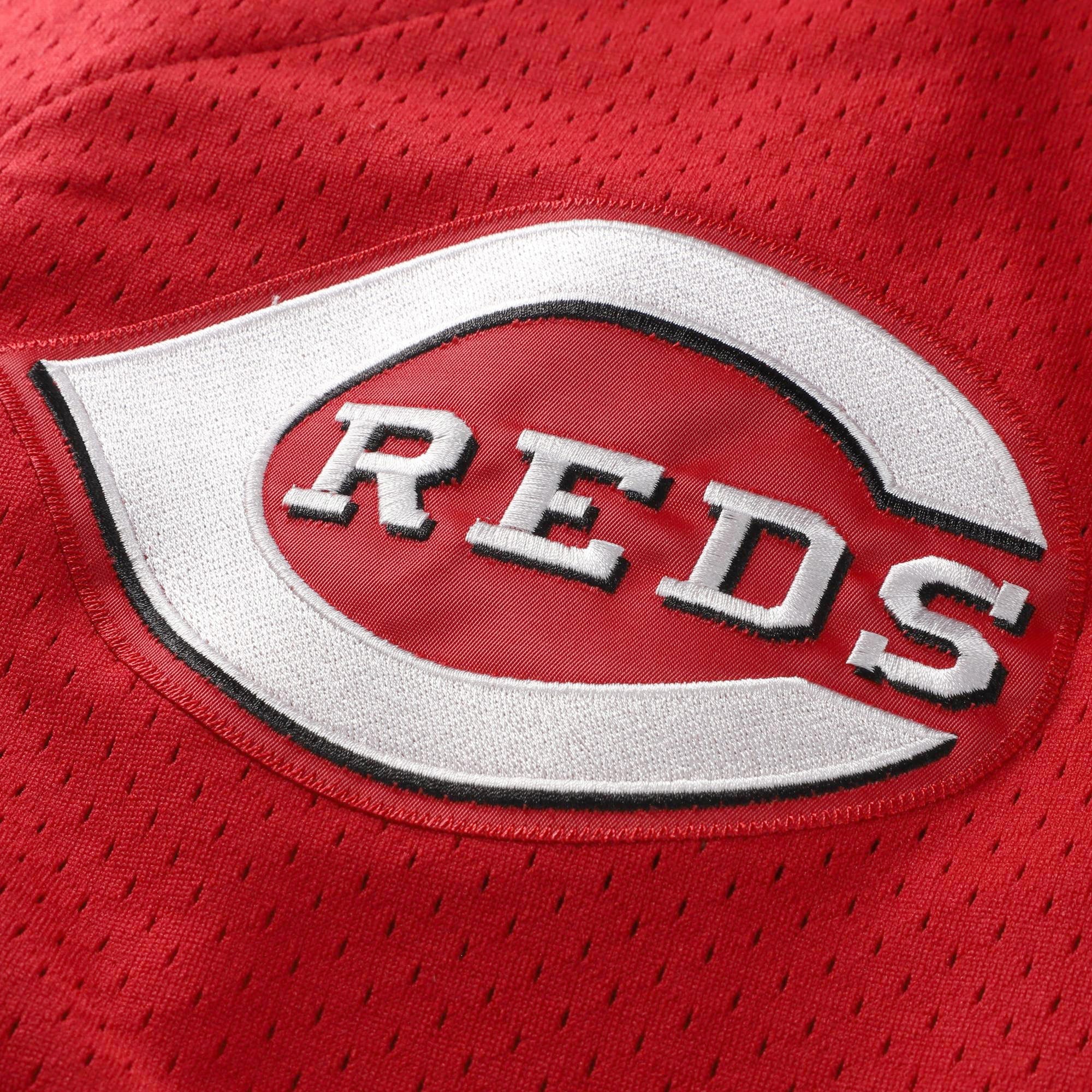 Men's Cincinnati Reds Barry Larkin Mitchell & Ness Red Throwback Cooperstown Mesh Batting Practice Jersey - 5