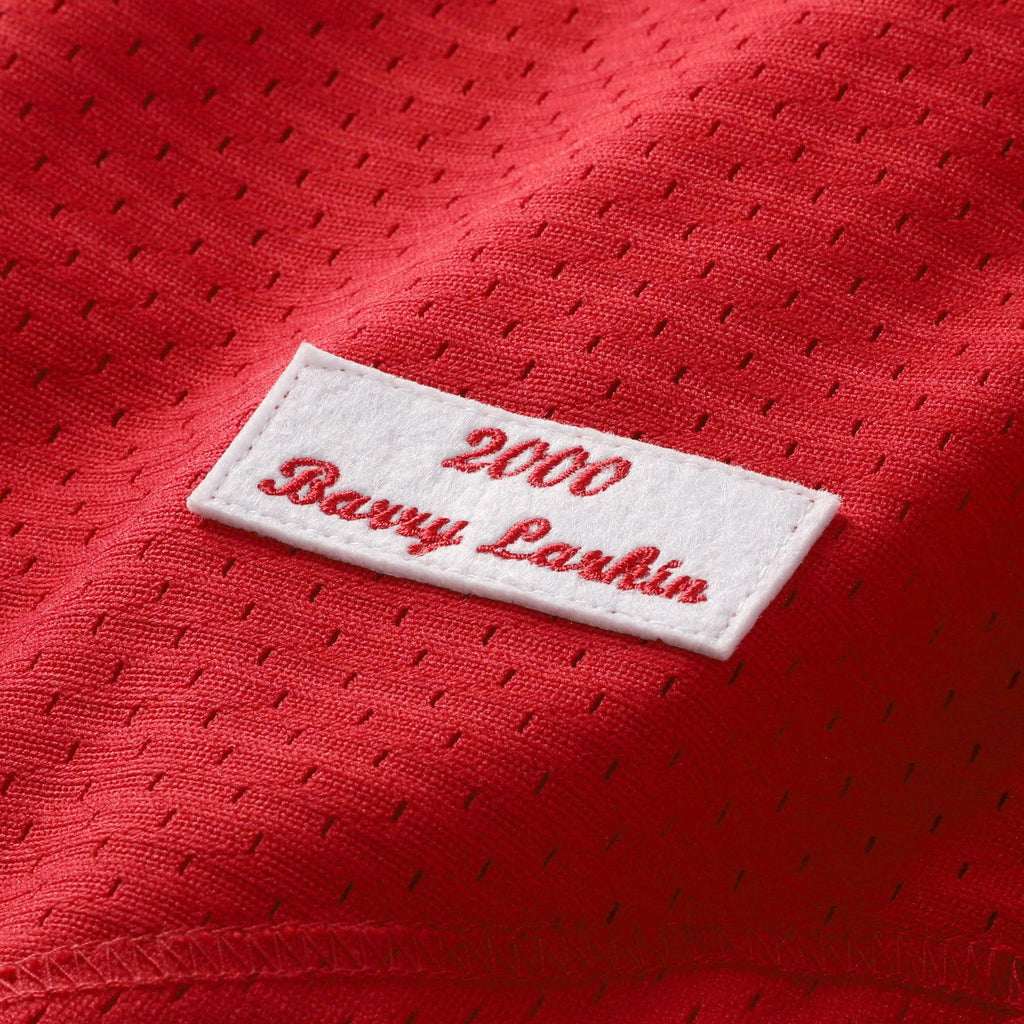 Men's Cincinnati Reds Barry Larkin Mitchell & Ness Red Throwback Cooperstown Mesh Batting Practice Jersey - 8