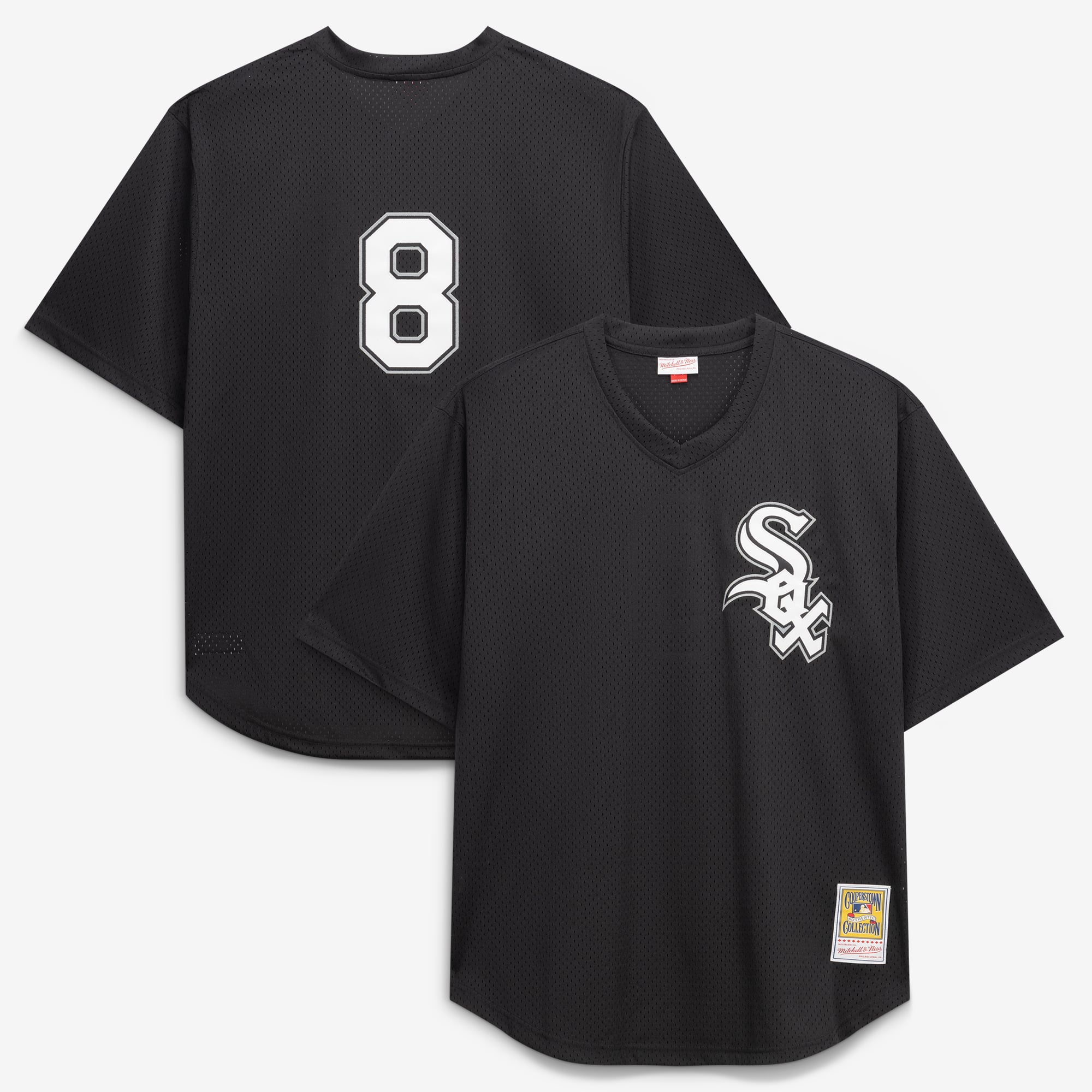 Men's Chicago White Sox Bo Jackson Mitchell & Ness Black Cooperstown Collection Big & Tall Mesh Batting Practice Jersey