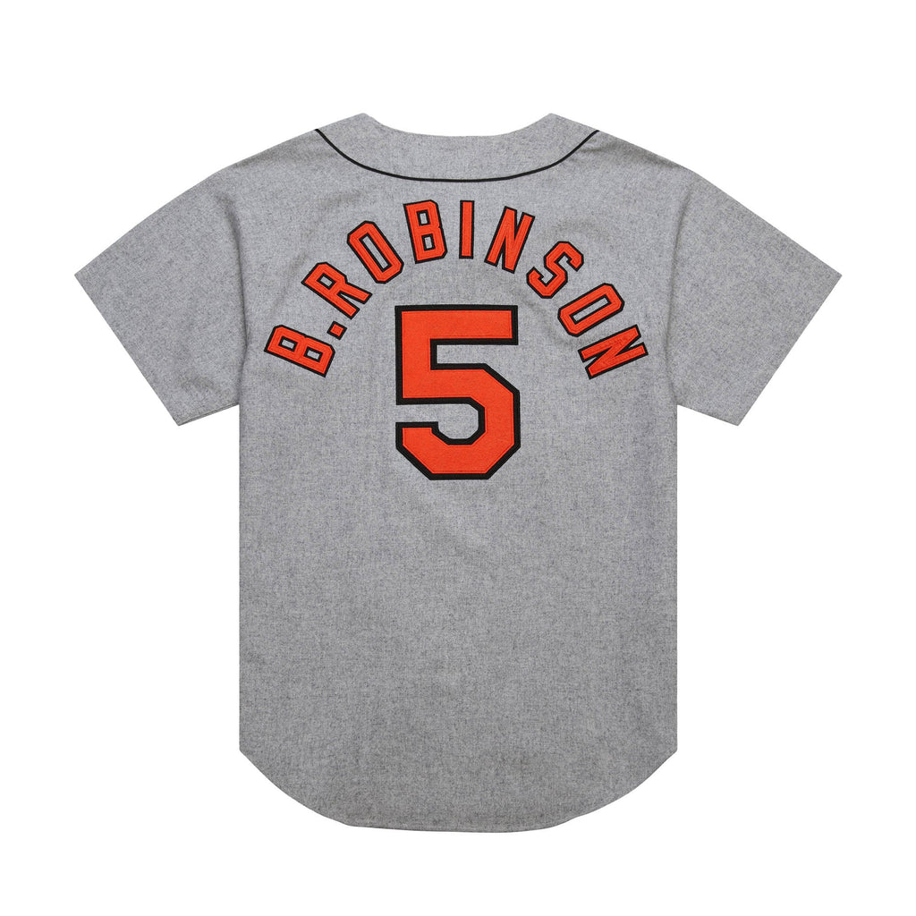 Men's Baltimore Orioles Brooks Robinson Mitchell & Ness Gray Cooperstown Collection 1966 Authentic Jersey - 4